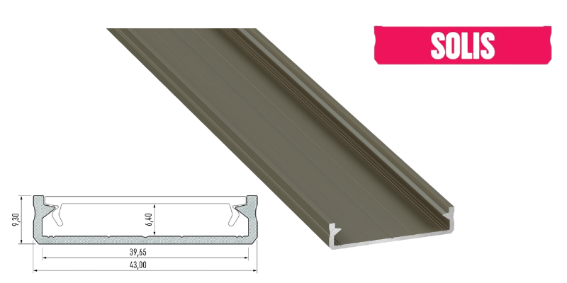 Profil LED typ SOLIS inox
